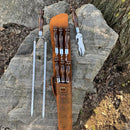 “Quiver Max" Camping Accessories BBQ Skewers Set  in a Leather Case, 9 items