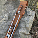 “Quiver Max" Camping Accessories BBQ Skewers Set  in a Leather Case, 9 items