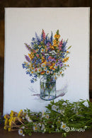 The Thistle Bouquet Counted Cross Stitch Kit by Merejka K-96