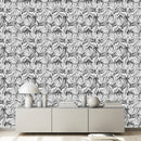 Dark Grey Wallpaper with Leaves