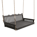 Keystone Amish Co. 6 Foot York Recycled Plastic Swing Bed, Dark Gray