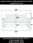 Keystone Amish Co. Franklin Poly Composite Porch Glider