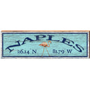 Naples Flamingo Blue Latitude Longitude | Wall Art Print on Real Wood