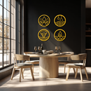 Four Elements Metal Wall Art - Steel Wall Decor for Home and Office - KAF010