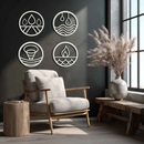 Four Elements Metal Wall Art - Steel Wall Decor for Home and Office - KAF010