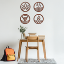 Four Elements Metal Wall Art - Steel Wall Decor for Home and Office - KAF010