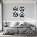 Four Elements Metal Wall Art - Steel Wall Decor for Home and Office - KAF010