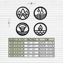 Four Elements Metal Wall Art - Steel Wall Decor for Home and Office - KAF010