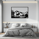 Mountain Moose Metal Wall Art - Steel Wall Decor for Home and Cabin - KAF020