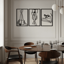 Reading Woman Metal Wall Art - Modern Minimalist Steel Wall Decor - KAF026