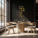Reading & Wine Line Art Metal Wall Art - Minimalist Steel Wall Decor - KAF030