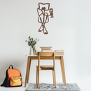 Reading & Wine Line Art Metal Wall Art - Minimalist Steel Wall Decor - KAF030