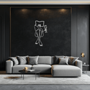 Reading & Wine Line Art Metal Wall Art - Minimalist Steel Wall Decor - KAF030