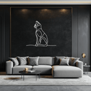 Cat Line Art Metal Wall Art - Modern Minimalist Steel Decor - KAF032