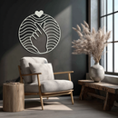 Heart Finger Love Sign Metal Wall Art - Round Minimalist Steel Decor - KAF056