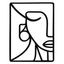 Abstract Face Metal Wall Art - Modern Minimalist Steel Decor - KAF063