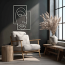 Abstract Minimalist Face Metal Wall Art – Modern Geometric Line Art - KAF064