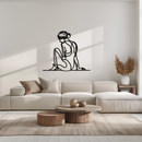 Minimalist Sitting Woman Metal Wall Art - Elegant Modern Line Art Decor - KAF065