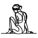 Minimalist Sitting Woman Metal Wall Art - Elegant Modern Line Art Decor - KAF065