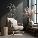 Abstract Female Line Art Metal Wall Decor – Modern Minimalist Face Sculpture - KAF071