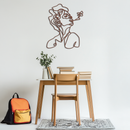 Abstract Female Line Art Metal Wall Decor – Modern Minimalist Face Sculpture - KAF071