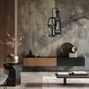 Wine Bottle & Glass Metal Wall Art - Modern Minimalist Bar Decor - KAF081
