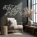 Geometric Bear Metal Wall Art - Modern Steel Animal Decor - KAF109