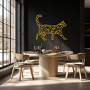 Geometric Cat Metal Wall Art - Modern Feline-Inspired Decor - KAF116