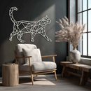 Geometric Cat Metal Wall Art - Modern Feline-Inspired Decor - KAF116