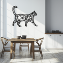 Geometric Cat Metal Wall Art - Modern Feline-Inspired Decor - KAF116
