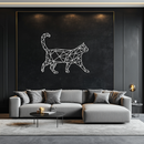 Geometric Cat Metal Wall Art - Modern Feline-Inspired Decor - KAF116