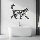Geometric Cat Metal Wall Art - Modern Feline-Inspired Decor - KAF116