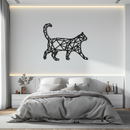 Geometric Cat Metal Wall Art - Modern Feline-Inspired Decor - KAF116