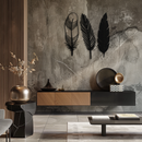 Geometric Feather Metal Wall Art - Modern Boho Steel Decor - KAF117