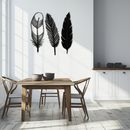 Geometric Feather Metal Wall Art - Modern Boho Steel Decor - KAF117