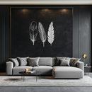 Geometric Feather Metal Wall Art - Modern Boho Steel Decor - KAF117