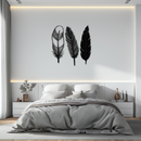 Geometric Feather Metal Wall Art - Modern Boho Steel Decor - KAF117