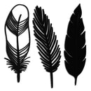 Geometric Feather Metal Wall Art - Modern Boho Steel Decor - KAF117