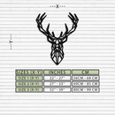 Geometric Deer Head Metal Wall Art - Modern Minimalist Steel Decor - KAF123