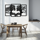Tree of Life Lovers Metal Wall Art - 3-Piece Modern Steel Wall Decor - KAF129