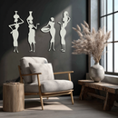 African Women Silhouette Metal Wall Art - Elegant Tribal Wall Decor - KAF136
