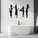 African Women Silhouette Metal Wall Art - Elegant Tribal Wall Decor - KAF136