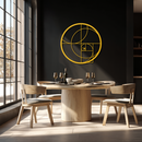 Golden Ratio Circular Metal Wall Art - Fibonacci-Inspired Geometric Design - KAF145