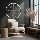 Golden Ratio Circular Metal Wall Art - Fibonacci-Inspired Geometric Design - KAF145