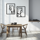 Abstract Faces Metal Wall Art - Modern Geometric Line Art Decor - KAF146