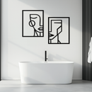 Abstract Faces Metal Wall Art - Modern Geometric Line Art Decor - KAF146