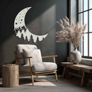 Enchanted Night Moon & Forest Metal Wall Art – Celestial Nature-Inspired Steel Decor - KAF151