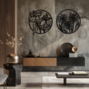 Floral Harmony Metal Wall Art – Elegant Botanical Steel Decor - KAF152