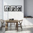 Dancing Silhouettes Metal Wall Art - Modern Minimalist Couple Wall Decor - KAF157