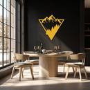 Mountain Forest Metal Wall Art - Geometric Nature Decor- KAF161